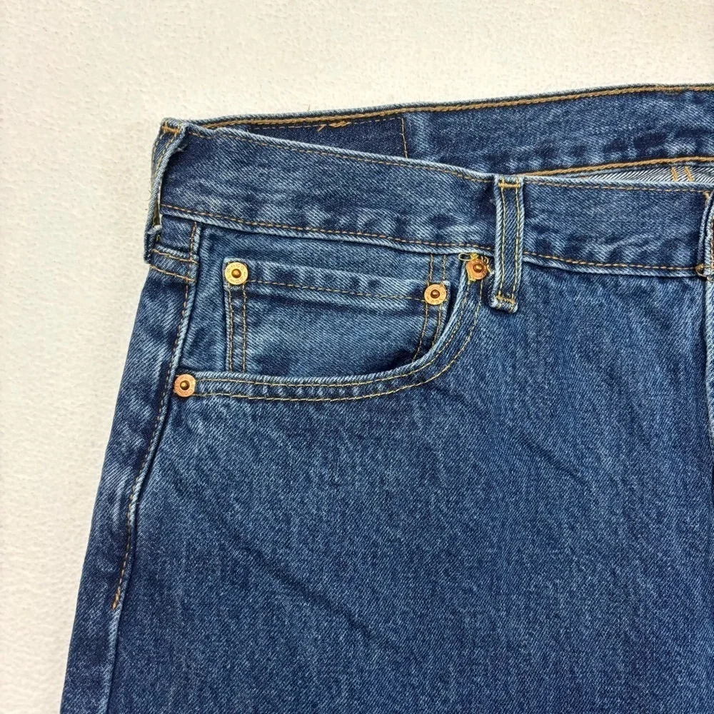 Levi’s 501 Button Fly Medium‎ Wash Rugged Solid Classic “50’s” Jeans Size 36/32